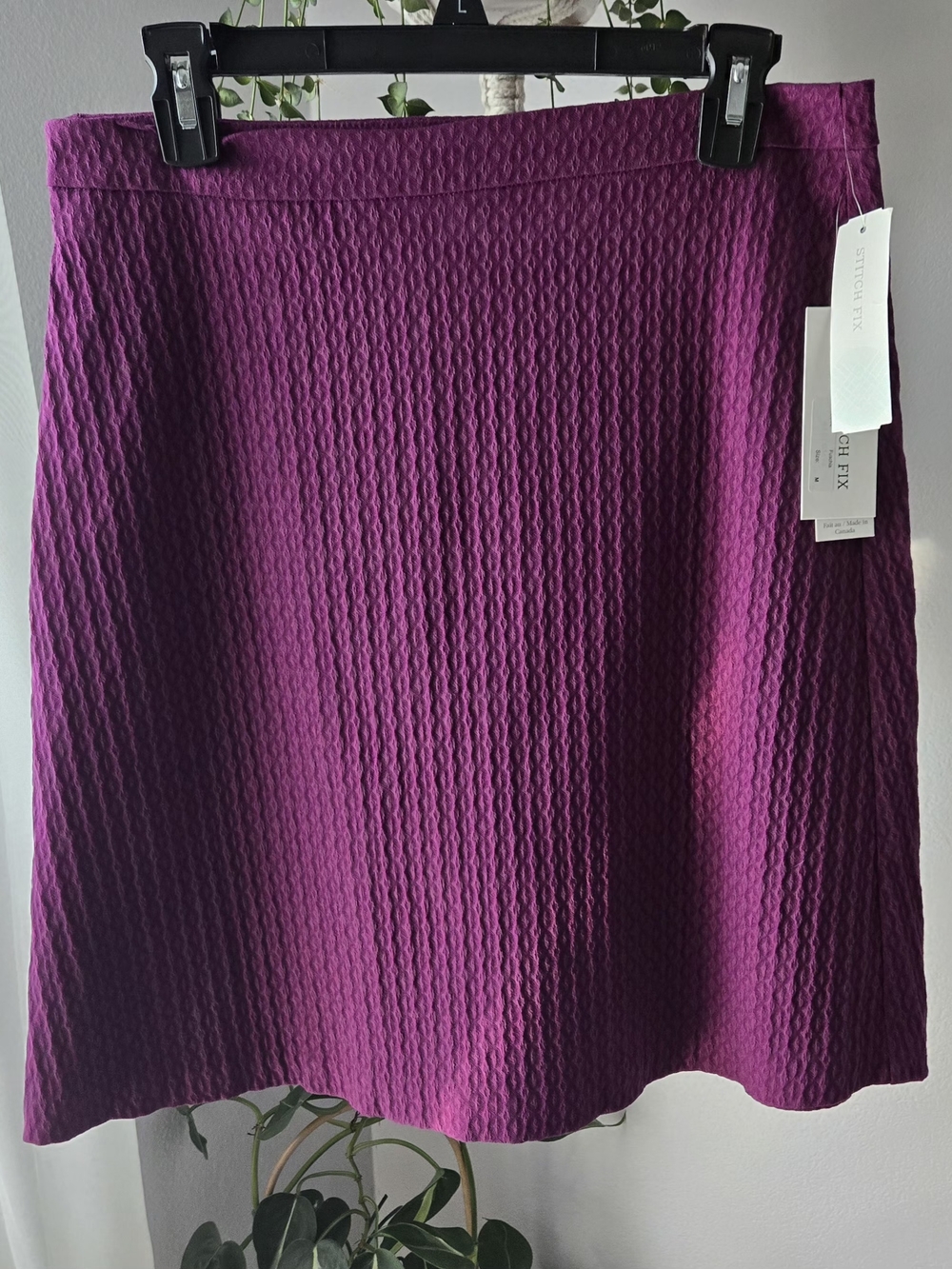 Margaret M Christiana Textured Stretch Pencil Skirt Purple Size M